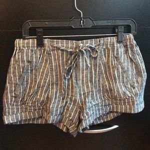 Forever 21 Gray & White Pinstripe Shorts